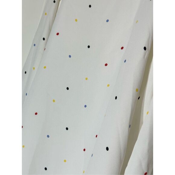 Ann Taylor LOFT white polka dot top size L - Picture 6 of 6